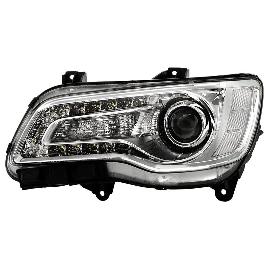 Chrysler 300 ( OE ) Halogen Only 2015-2023 Chrome Bezel Driver Side Headlight - Low Beam-9012(Included) ; High Beam-9012(Included) ; Signal-PSY24W(Not Included) - OEM Left