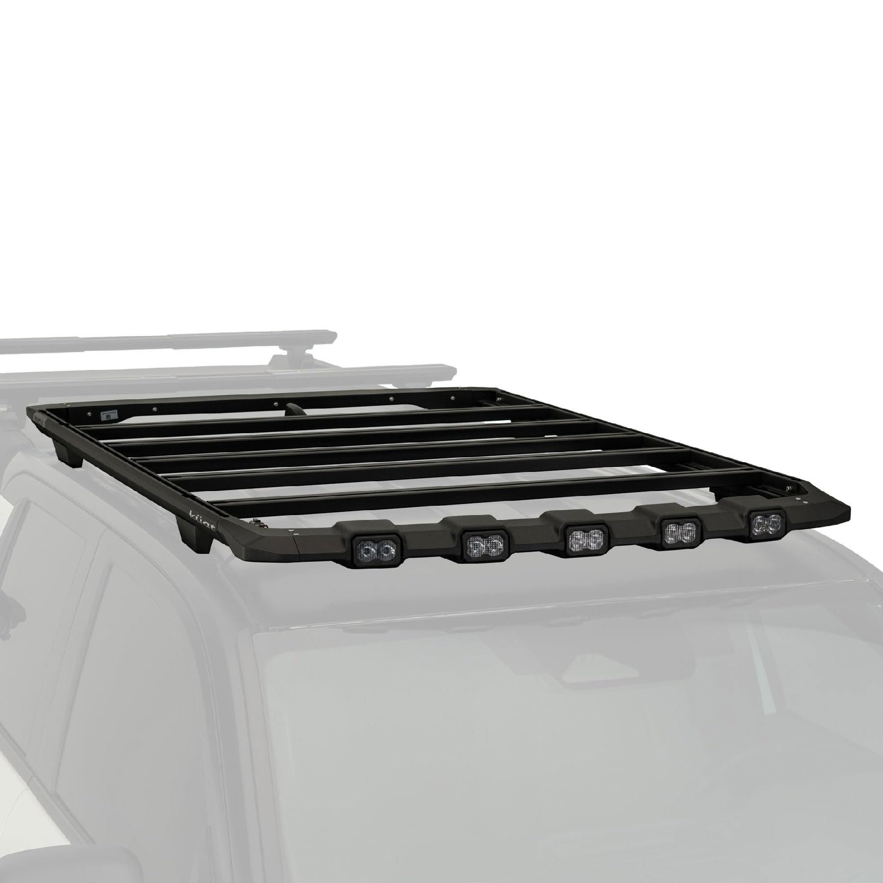 Direct Mount KUAT DEK Rooftop Platform Rack with Integrated Diode Dynamics Light Bar for Over-Hood Illumination, 2005-2023 Toyota Tacoma 3rd Generation