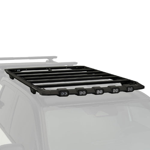 Direct Mount KUAT DEK Rooftop Platform Rack with Integrated Diode Dynamics Light Bar for Over-Hood Illumination, 2005-2023 Toyota Tacoma 3rd Generation