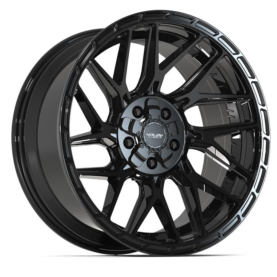4PLAY Wheels 20 Inch Rim 4PS28 Fits 5x127 & 5x139.7 20x9 Gloss Black Brushed with Tinted Clear (1)