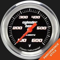 Velocity Black Classic Instruments 2 5/8" Cylinder Head Temperature Gauge VS397BAPF