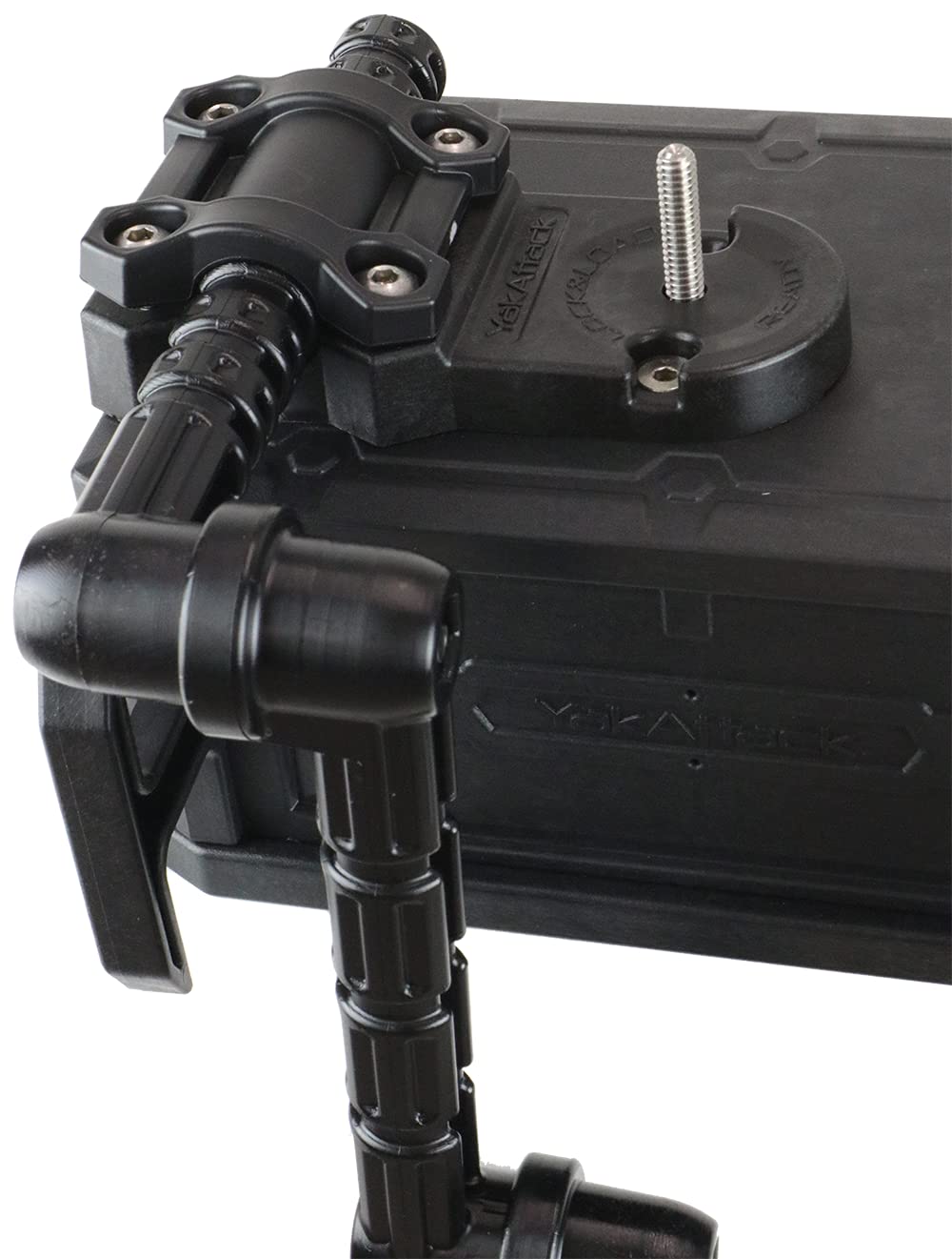 YakAttack Switchblade Transducer Arm with CellBlok | Track-Mounted Battery Box & Adjustable Fish Finder Mounting System for Kayaks | No-Drill, Easy Install | Made in USA