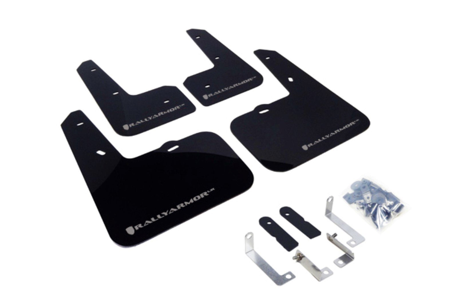 Rally Armor Black, Silver MF24-UR-BLK/SIL Mud Flap with Logo (12-13 Hyundai Veloster UR), 1 Pack