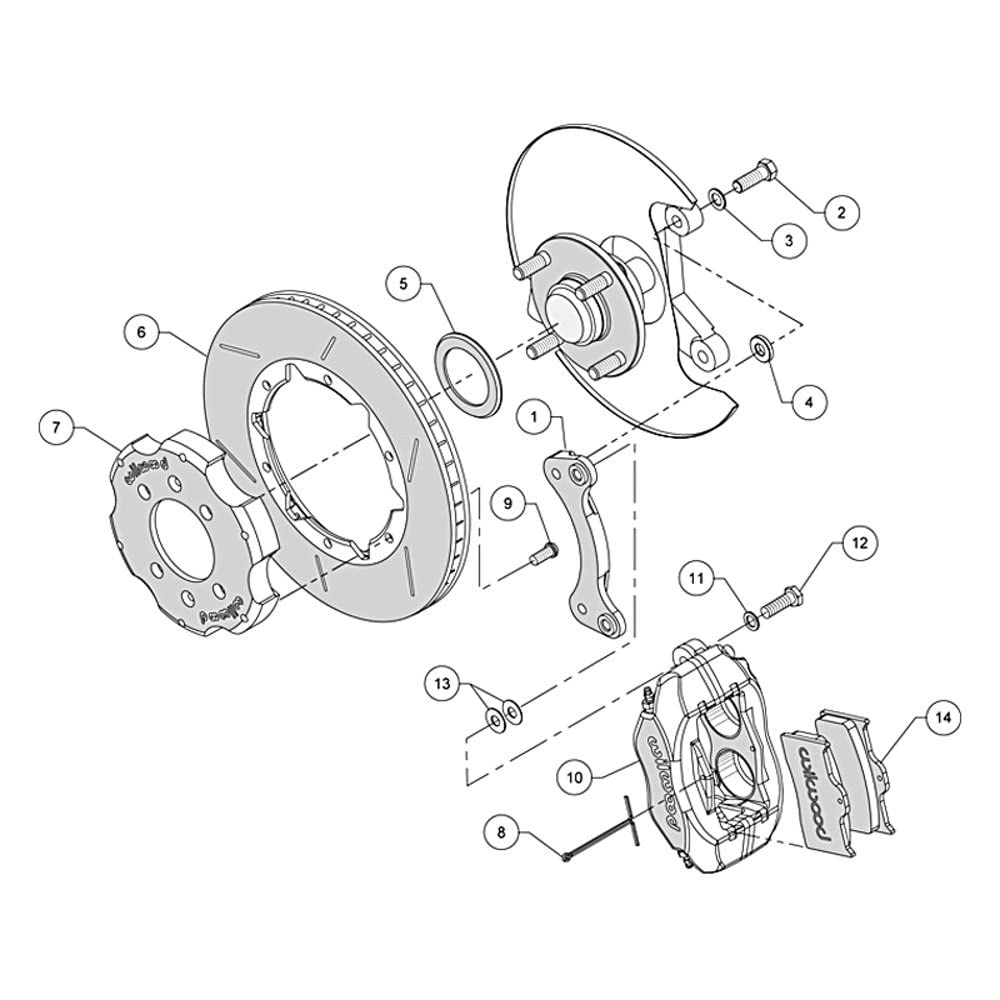 Front Wilwood Disc Brake Kit Blk 90-05 Miata 11.00 GT