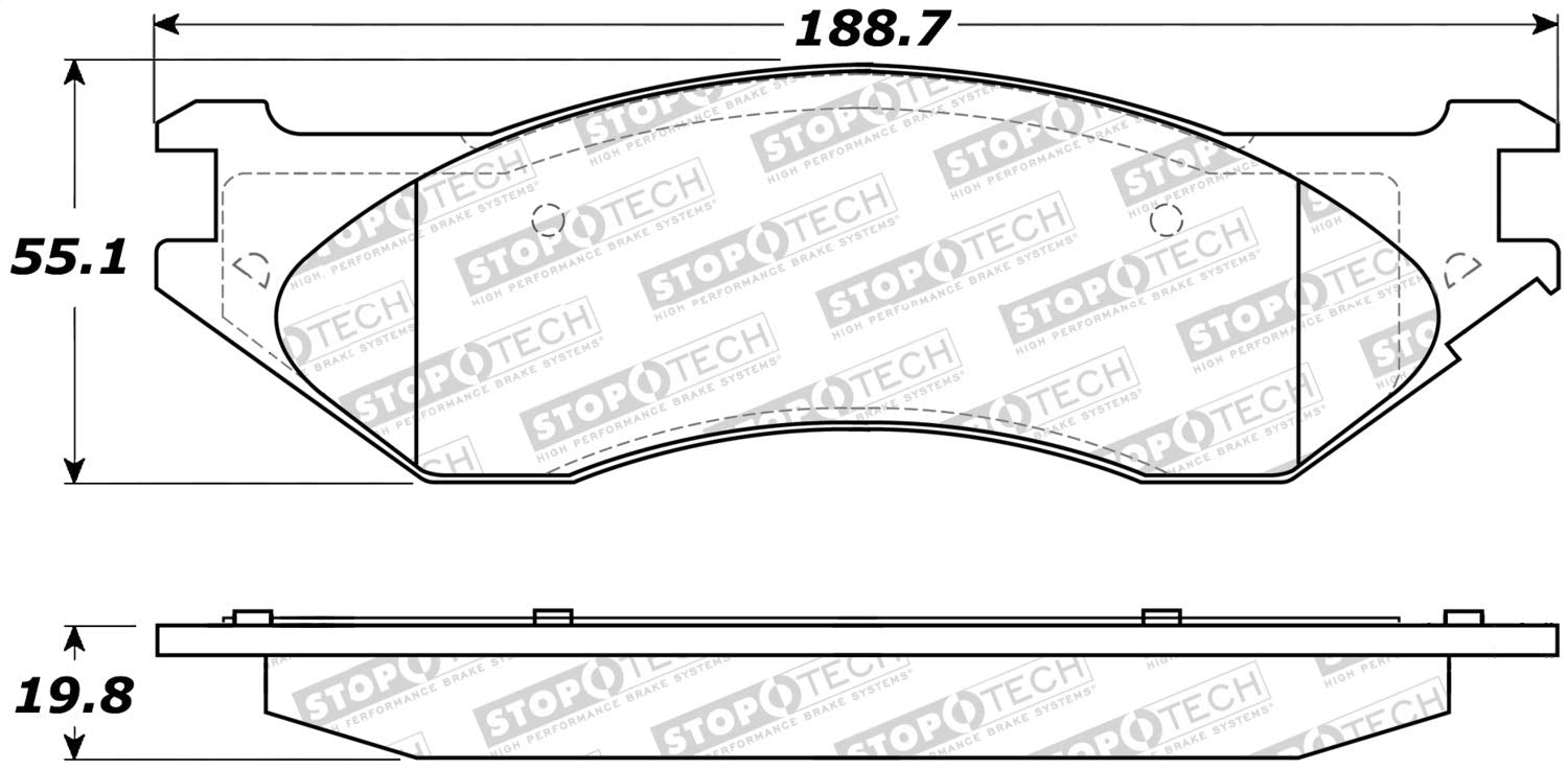 Rear StopTech 308.07021 Brake Pads with Shims Street