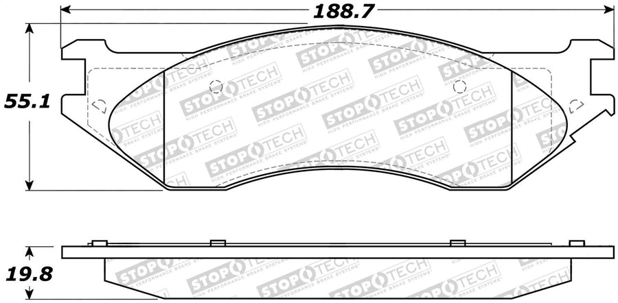 Front StopTech 308.07022 Brake Pads with Shims Street