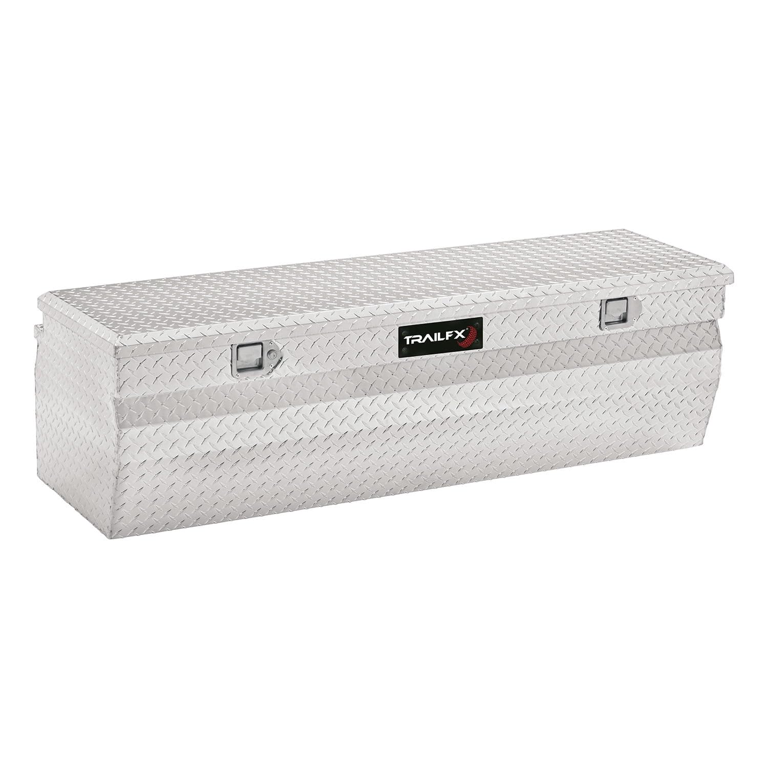 TrailFX Single Lid Chest Tool Box with Struts Polished 16-Gauge Diamond Tread Aluminum 9.6 Cubic Foot Capacity 47 Inch Length x 19-7/8 Inch Width x 17-1/8 Inch Height Bright Finish TrailFX 150481