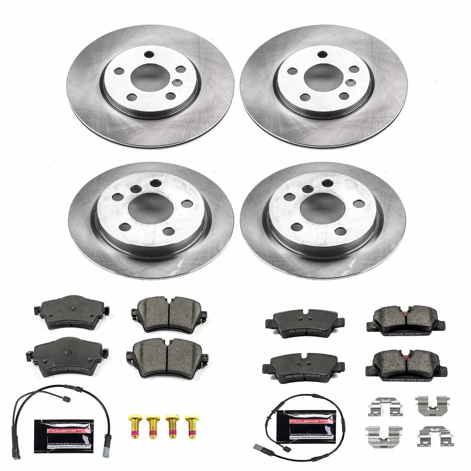 Power Stop KOE7981 Stock Replacement Brake Kit Front & Rear For Mini Cooper 2014-2021 [Model Specific]