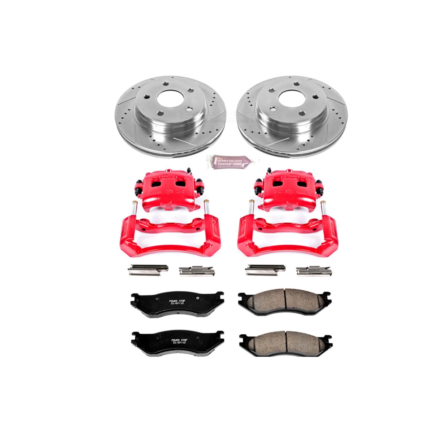 1-Click Performance Brake Kit Power Stop (KC2165) with Calipers For Dodge Ram 1500 2002 [Model Specific]