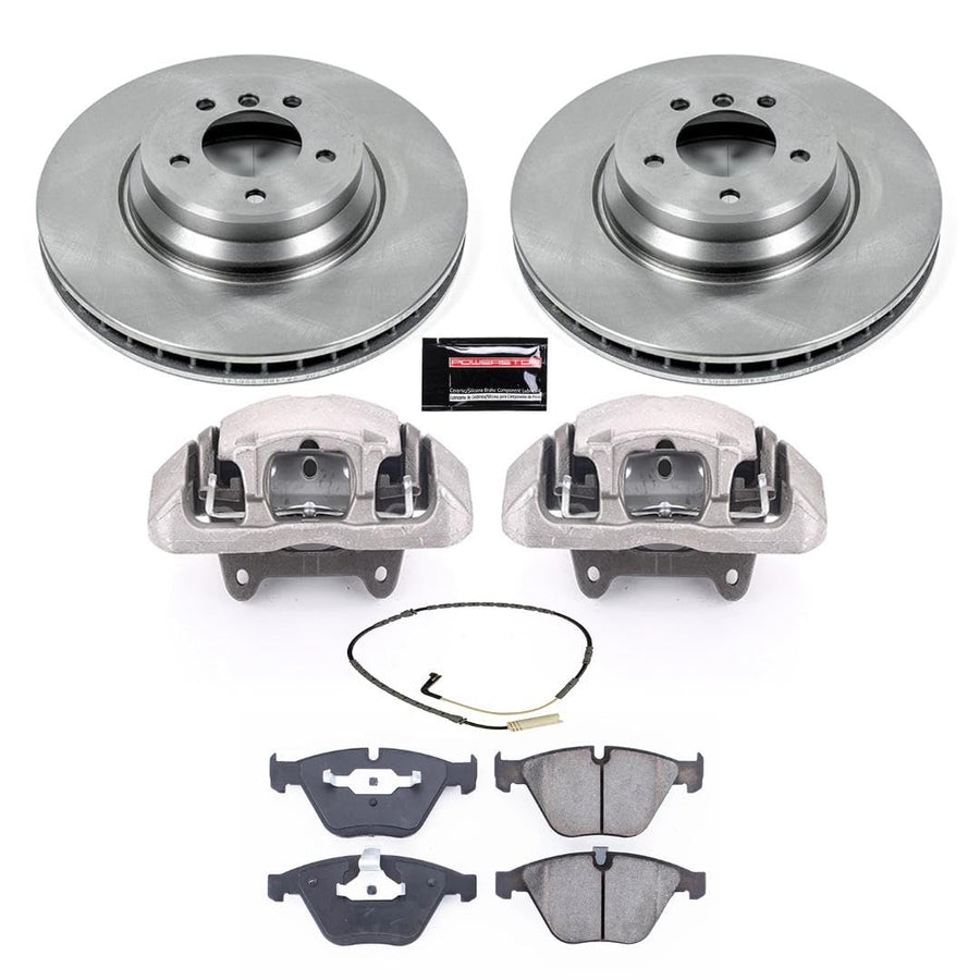 Power Stop KCOE3015 Replacement Autospeciality Front Caliper Kit- OE Rotors, Ceramic Brake Pads, Calipers For BMW 335i xDrive 2009-2010, BMW 335xi 2007-2008 [Model Specific]