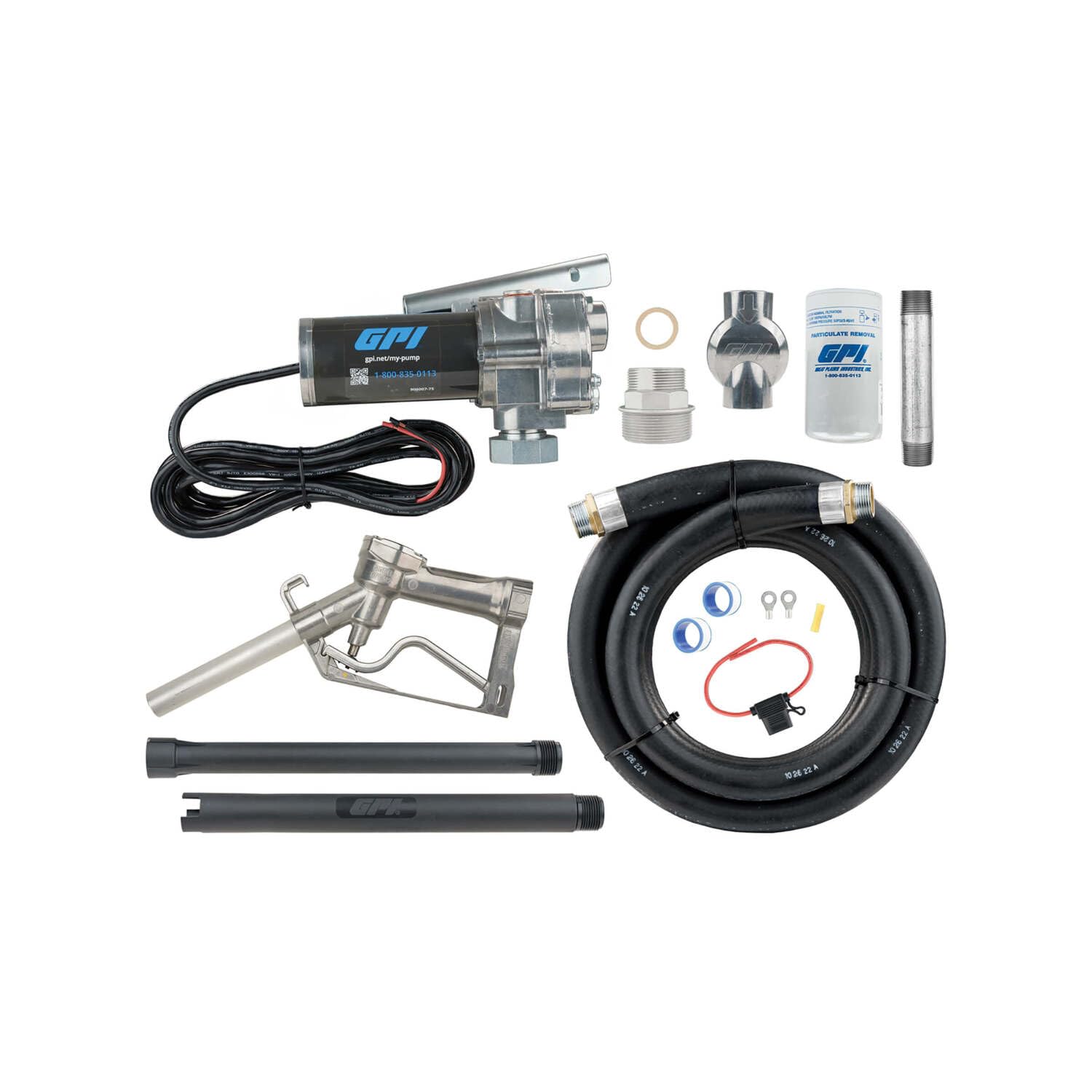 M-180 Series GPI Fuel Transfer Pump, Manual Shut-off Unleaded Nozzle with Filter Kit, 18 GPM, 12 Volt (110612-01)