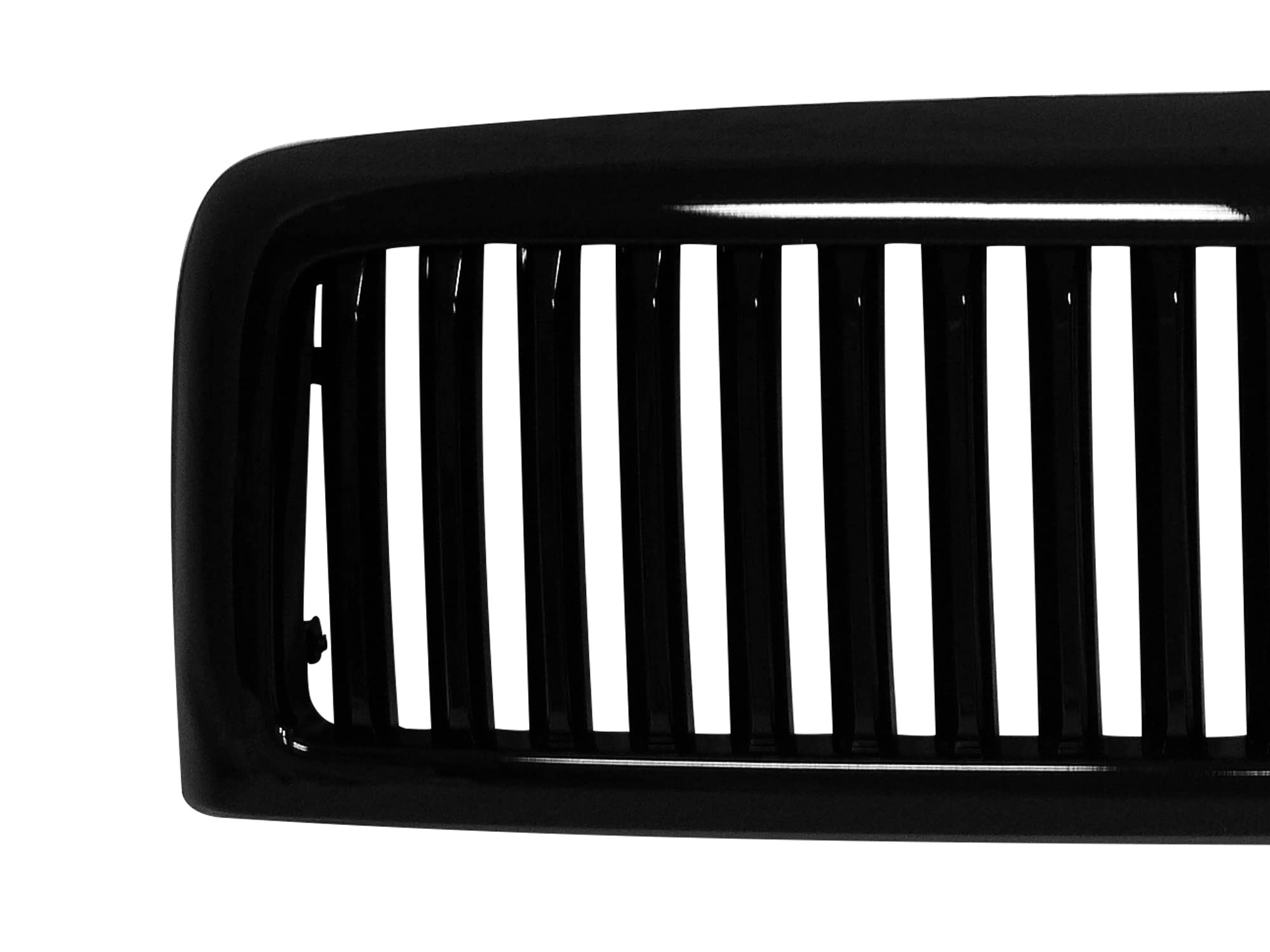 Vertical Front Hood Grille Armordillo USA 7147799 - Gloss Black Fits 1994-2001 Dodge Ram 1500