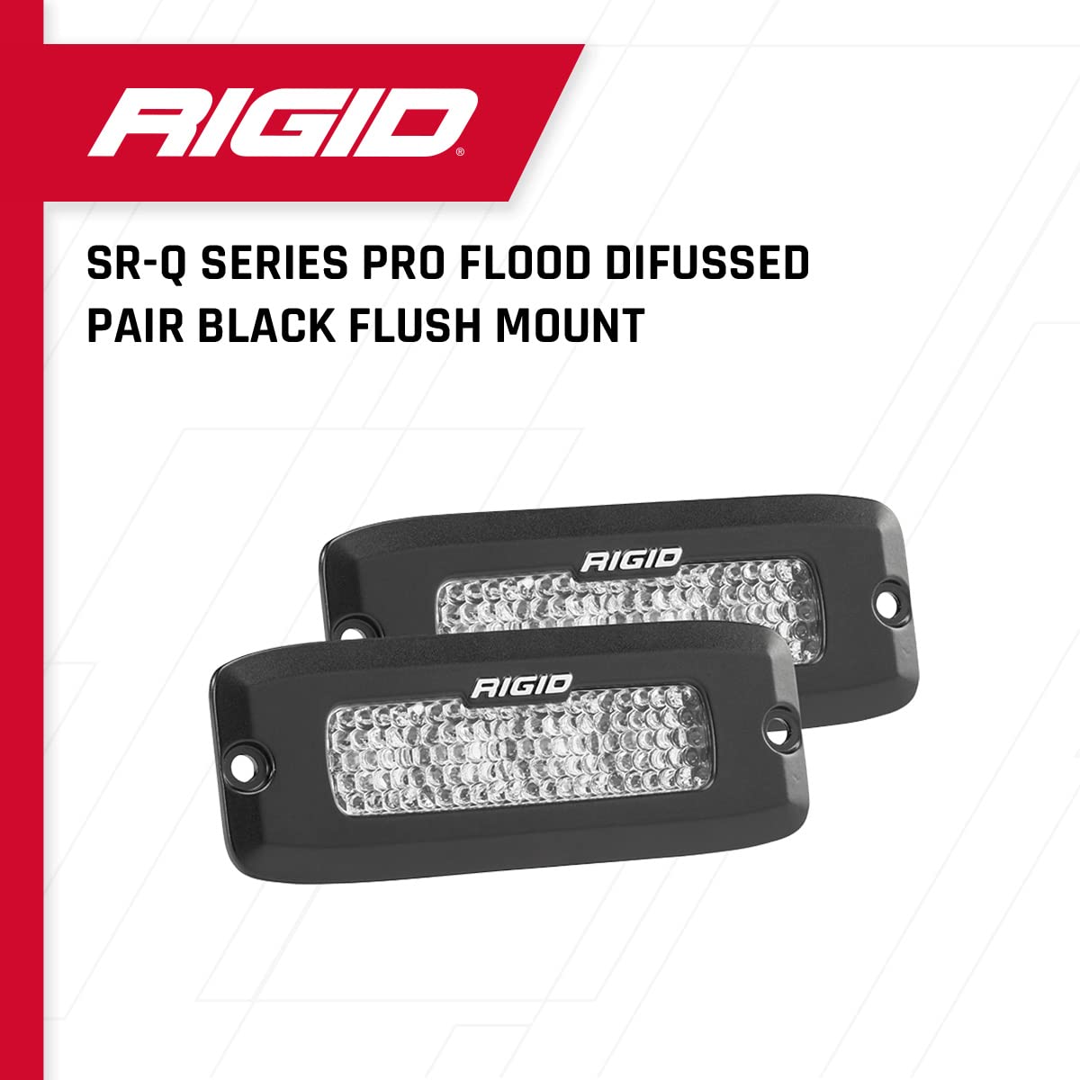 SR-Q PRO FLOOD DIFFUSED PAIR BLACK FLUSH MOUNT - RIGID INDUSTRIES