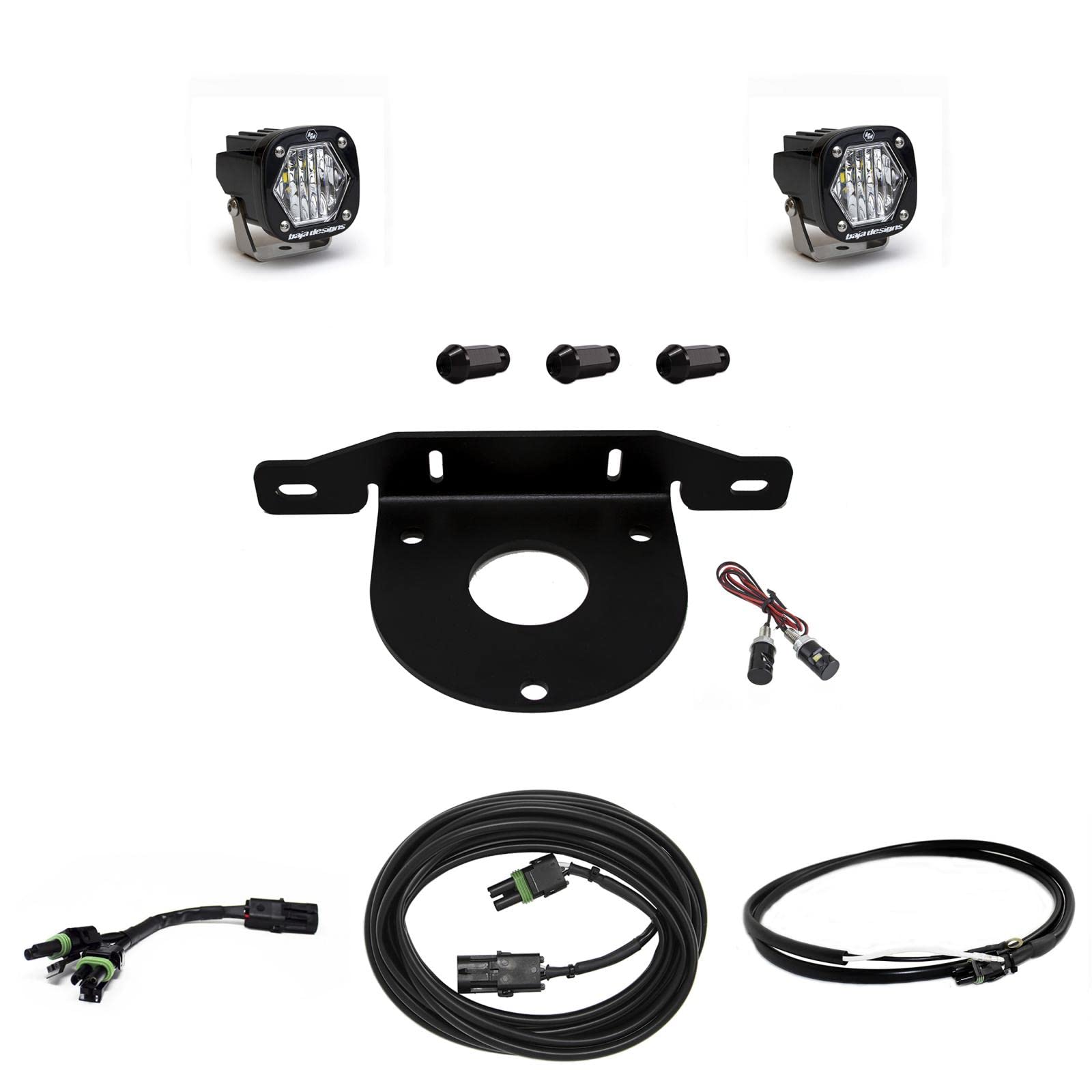 S1 Series BAJA DESIGN 44-7766-UP - 2.1" 2x20W Square Wide Cornering Beam LED Light Kit, with Upfitter (447766UP)