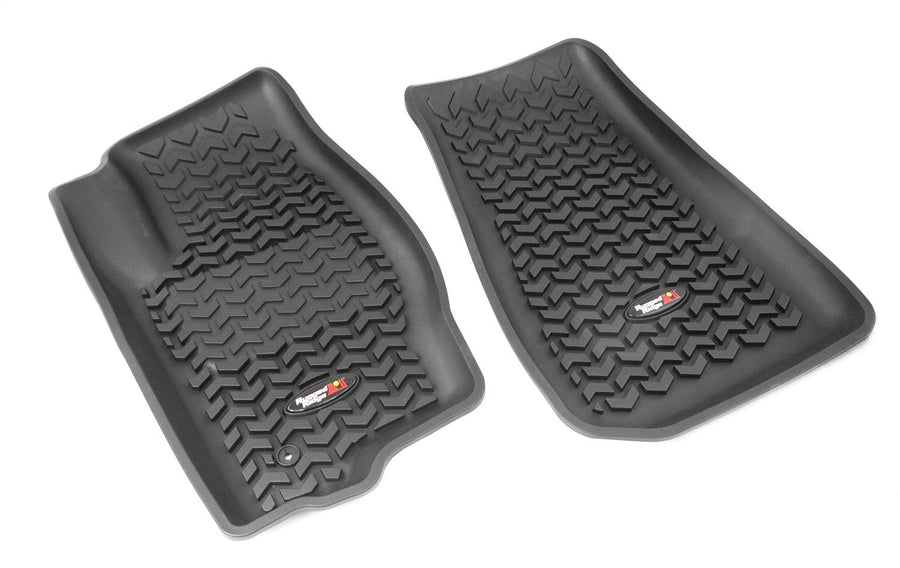 Front Floor Liners Rugged Ridge for Jeep Commander | Pair, All-Terrain, Black | 12920.28 | Fits 2006-2009 Jeep Commander WK/XK