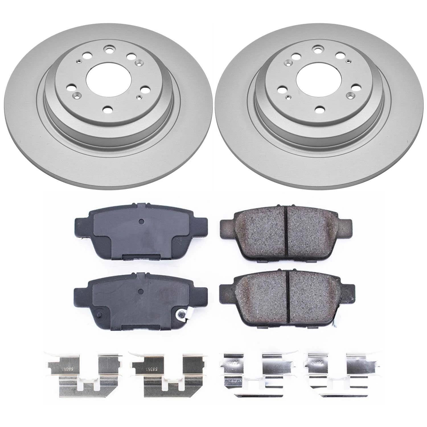 Coated Brake Rotor & Ceramic Brake Pads Power Stop CRK5854- rear For Acura TL 2009-2014 [Model Specific]
