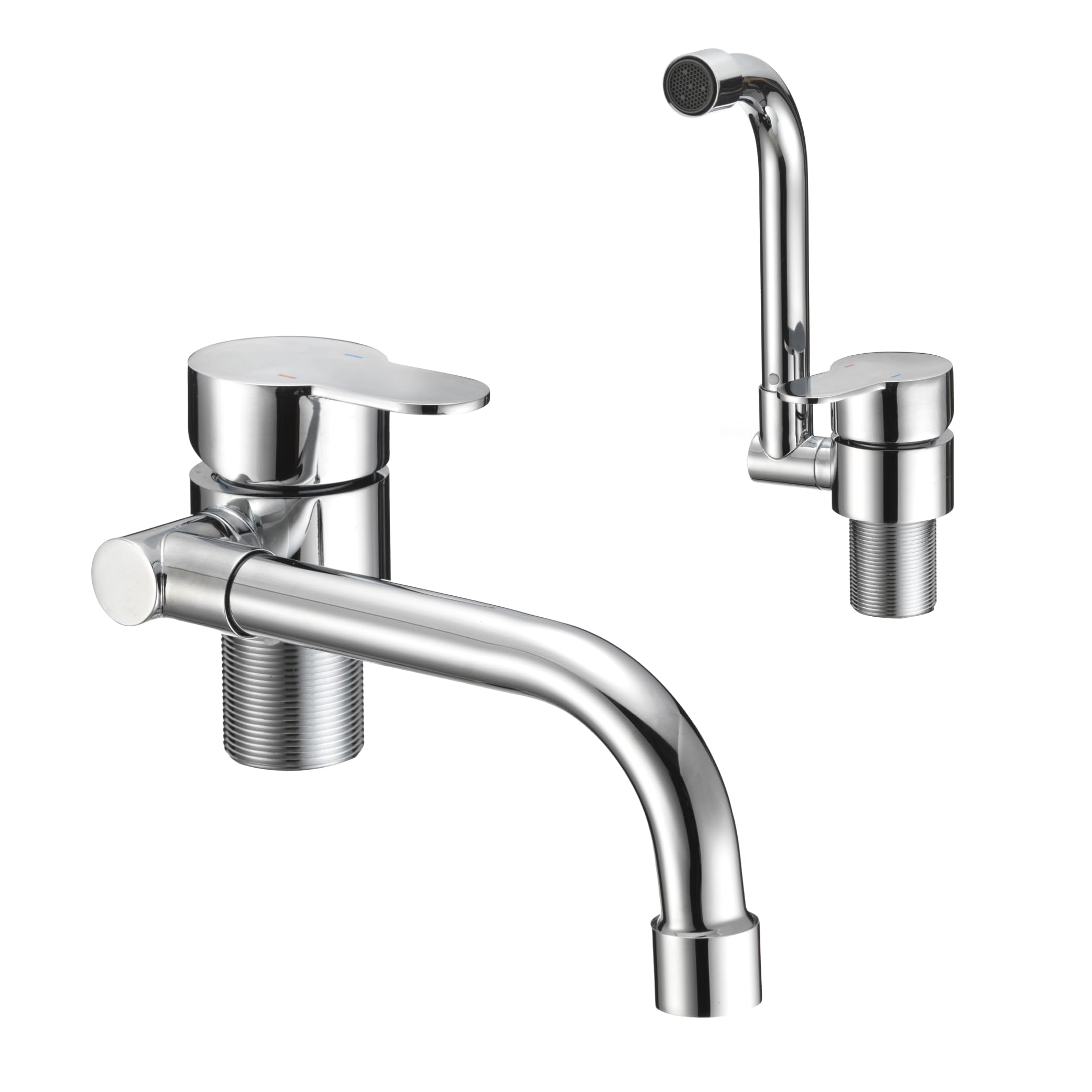 Folding RV Kitchen Faucet Dura Faucet (DF-MK510H-CP) – Chrome, 360° Rotating & Vertical Folding Spout, Single Lever Handle, Lead-Free, Easy Install Compact Sink Faucet