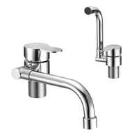 Folding RV Kitchen Faucet Dura Faucet (DF-MK510H-CP) – Chrome, 360° Rotating & Vertical Folding Spout, Single Lever Handle, Lead-Free, Easy Install Compact Sink Faucet