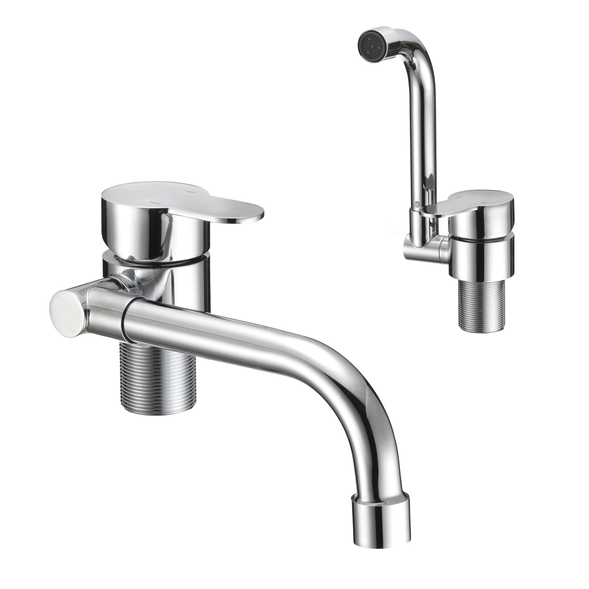 Folding RV Kitchen Faucet Dura Faucet (DF-MK510H-CP) – Chrome, 360° Rotating & Vertical Folding Spout, Single Lever Handle, Lead-Free, Easy Install Compact Sink Faucet