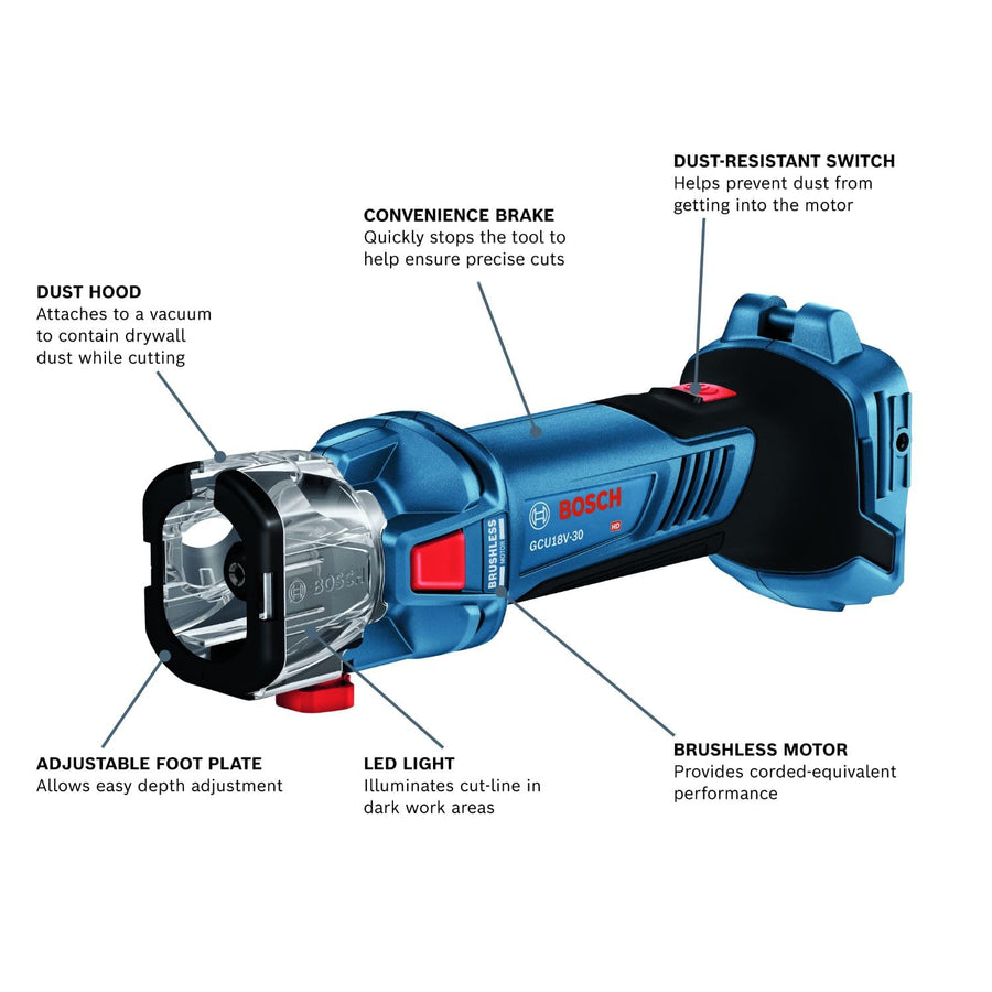 18V Bosch Brushless Cut-Out Tool GCU18V-30N (Bare Tool)