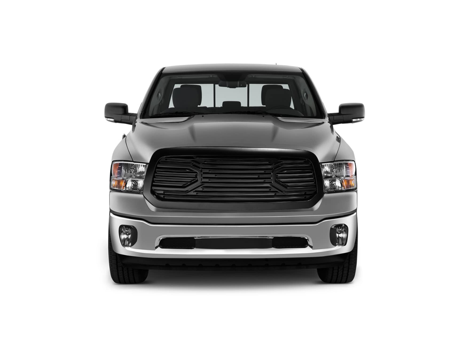 Big Horn Armordillo USA 7178403 Horizontal Front Hood Grille - Matte Black Fits 2013-2018 Dodge Ram 1500