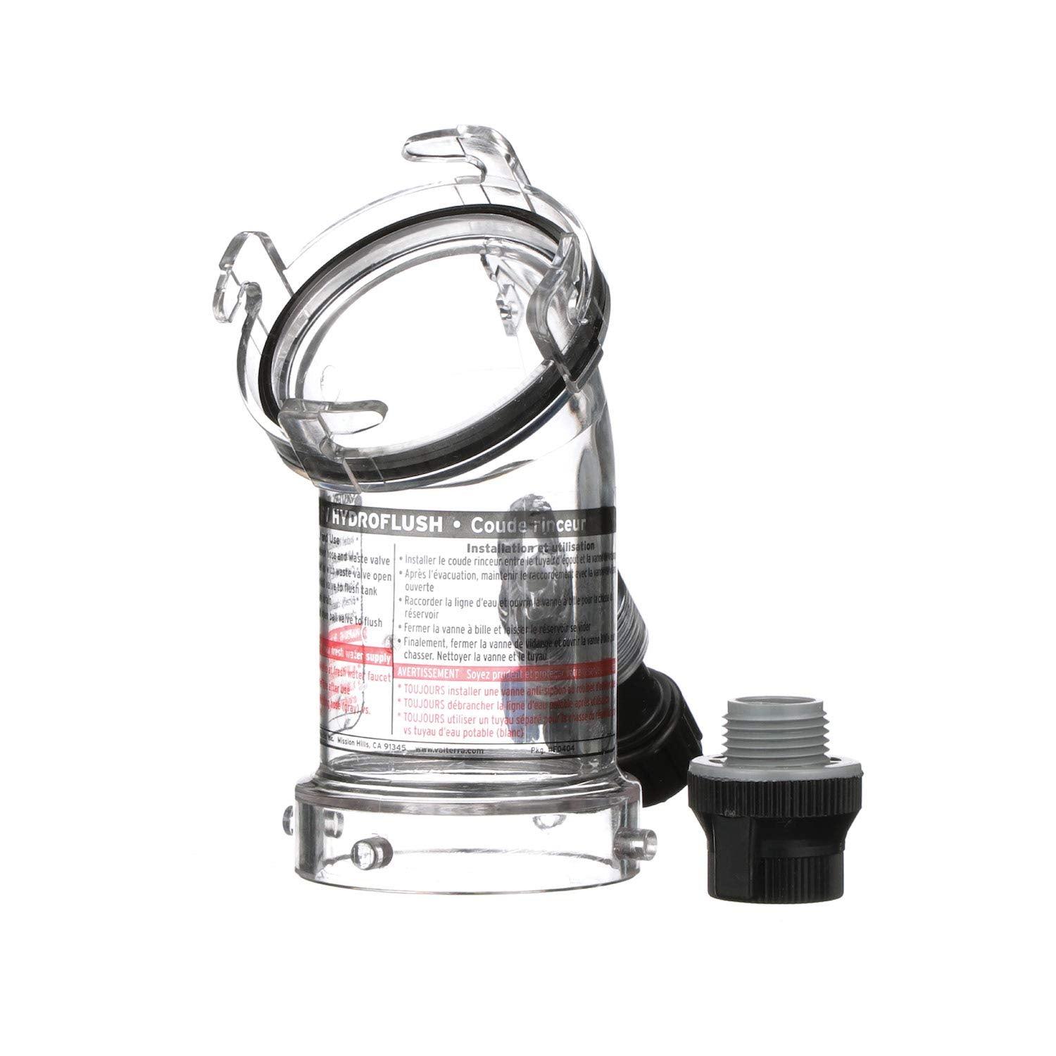 Hydroflush Valterra 45 Degree Attachment with Removable Anti-Siphon Valve for RV, Camper, Trailer -F02-4100
