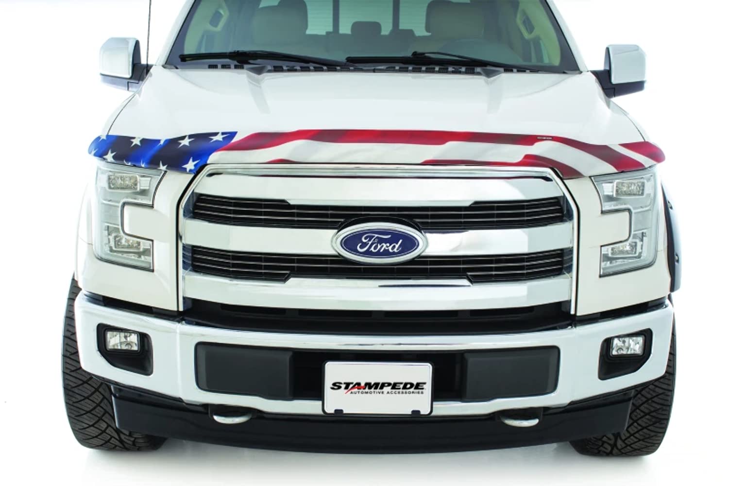 Vigilante Hood Protector | Stampede - High Profile / American Flag (no Eagle) | 2015-2020 Ford F-150 (Excludes Raptor Model) | 2153-41