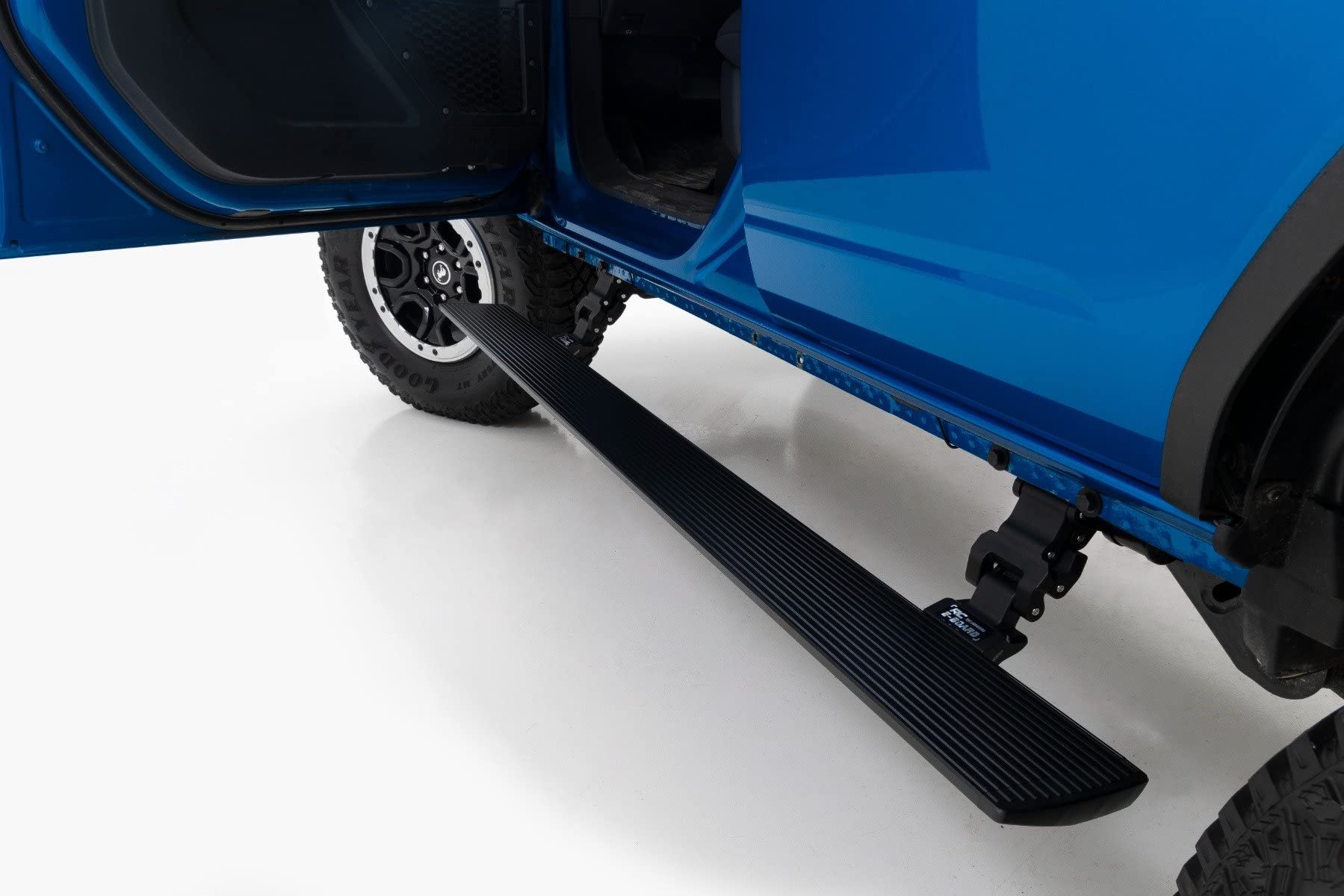 Power Running Boards Rough Country with LED Step Lights for Ford Bronco, 4-Door (2021-2025) - Retractable Electric Side Steps w/Dual Motors, LED Lights, Textured Anti-Slip Surface