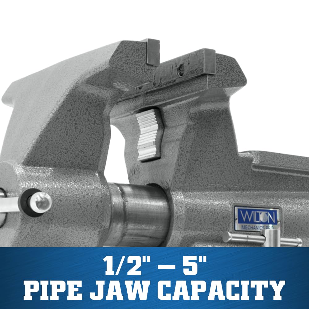 Wilton Pro Mechanics Bench Vise, 10" Jaw Width, 12" Jaw Opening, 5-1/4" Throat (Model 8100M)