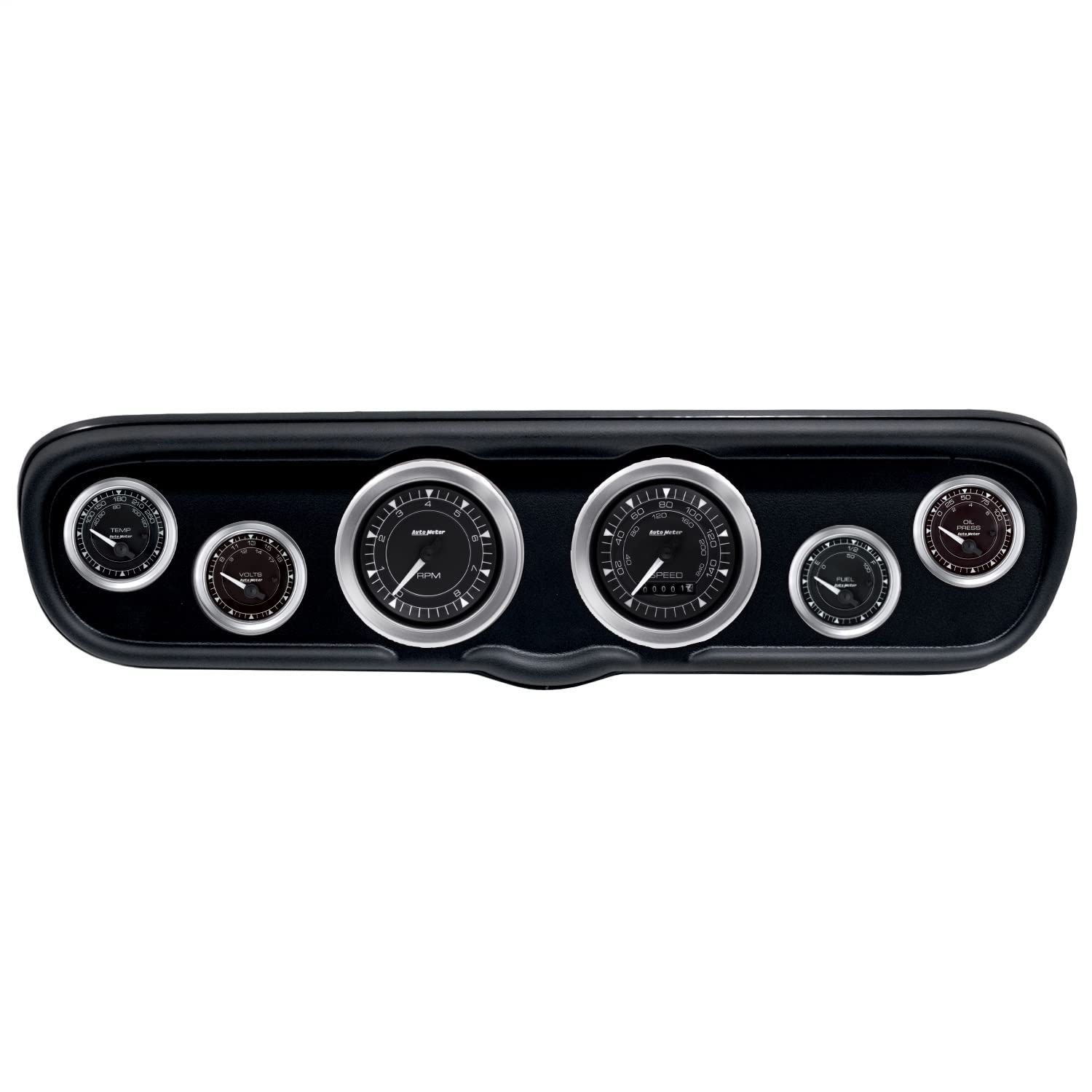 AutoMeter Dash Kit Direct Fit, (3 3/8" X2, 2 1/16" X4), Ford Mustang 66, Chrono (2110-04)