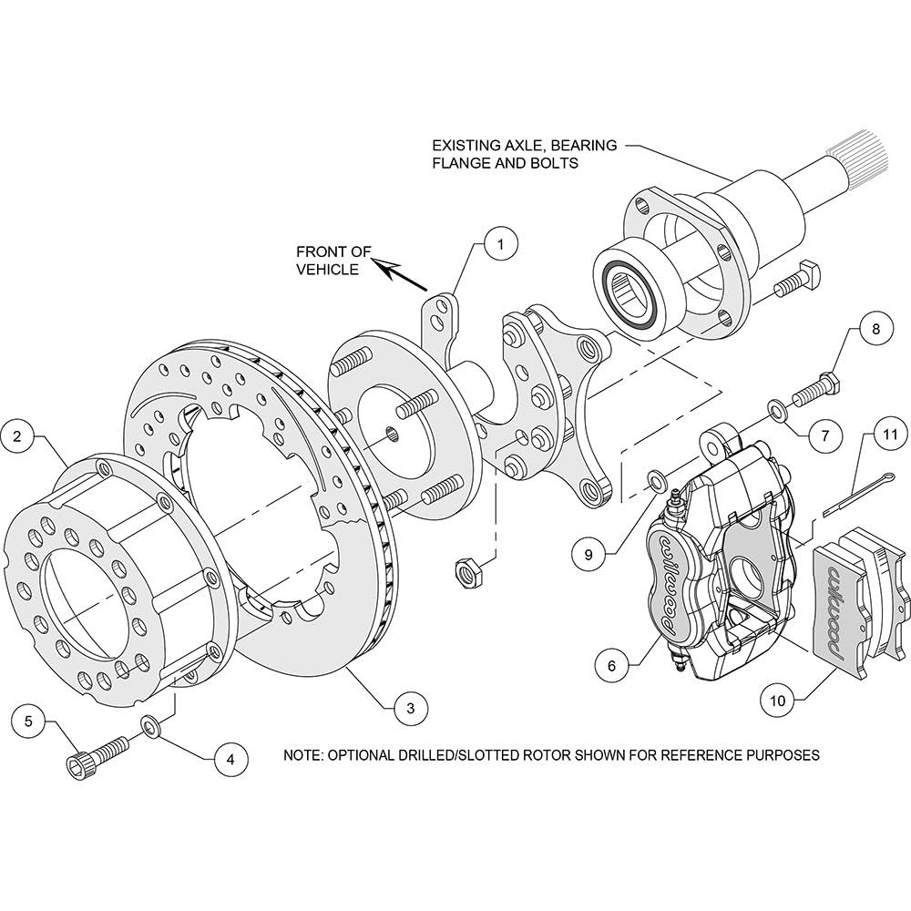 Pro-Series Wilwood Rear Brake Kit for Small Ford with 2.66" Offset