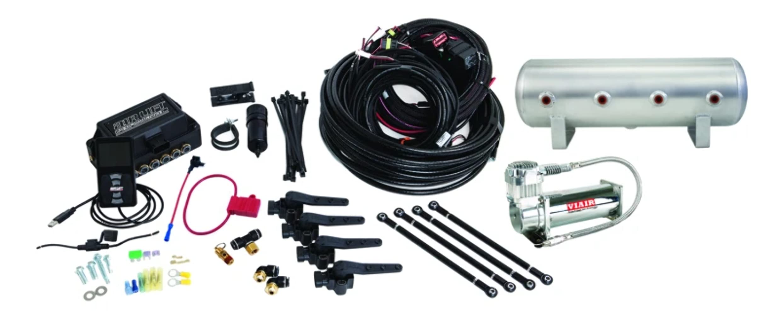 3H System Air Lift 27691 (1/4" Air Line, 2.5 Gallon Lightweight Aluminum Tank, VIAIR 444C Compressor)
