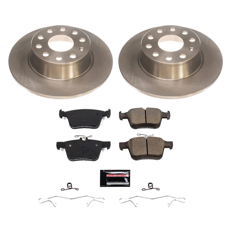 Power Stop KOE8337 Rear Brake Kit-OE Brake Rotors & Ceramic Brake Pads For Volkswagen Jetta 2019-2022, Volkswagen Taos 2022-2024 [Model Specific]