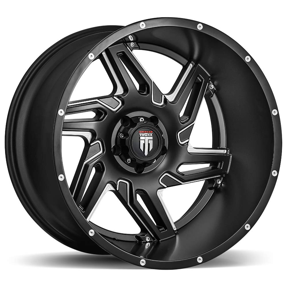 AT186-22236M-44 American Truxx Spurs Black/Milled 22X12 6-135 -44mm 87.1mm
