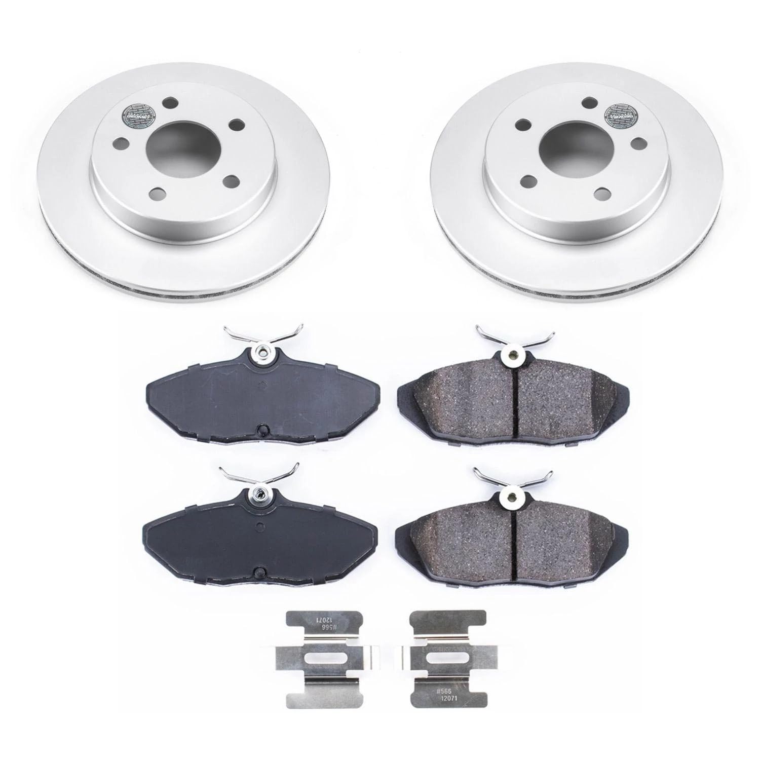 Power Stop Rear Coated Brake Rotors and Z17 Ceramic Brake Pads Kit CRK1297