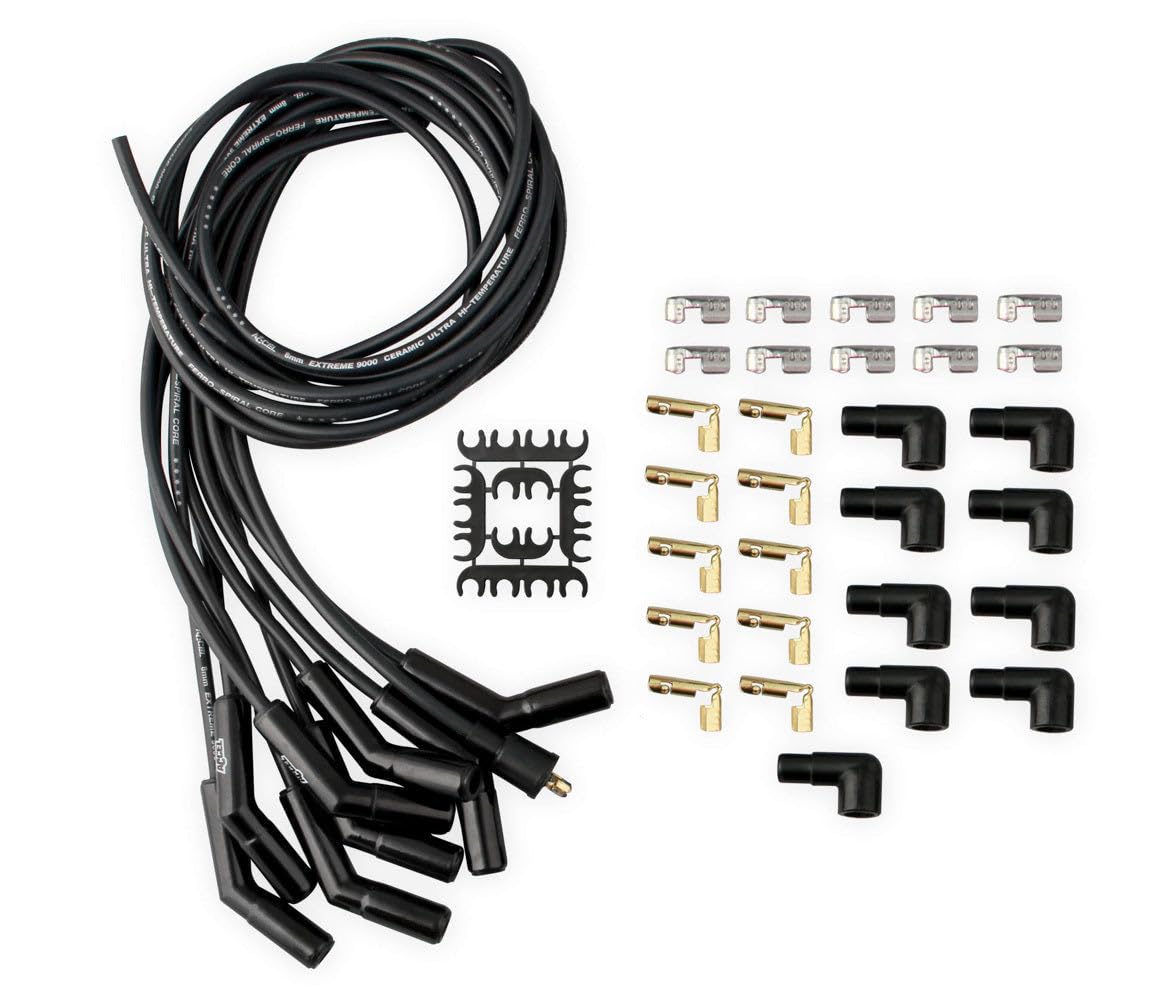 9002CK ACCEL Extreme 9000 Spark Plug Wire Set Universal 135 Degree Black Ceramic Boots