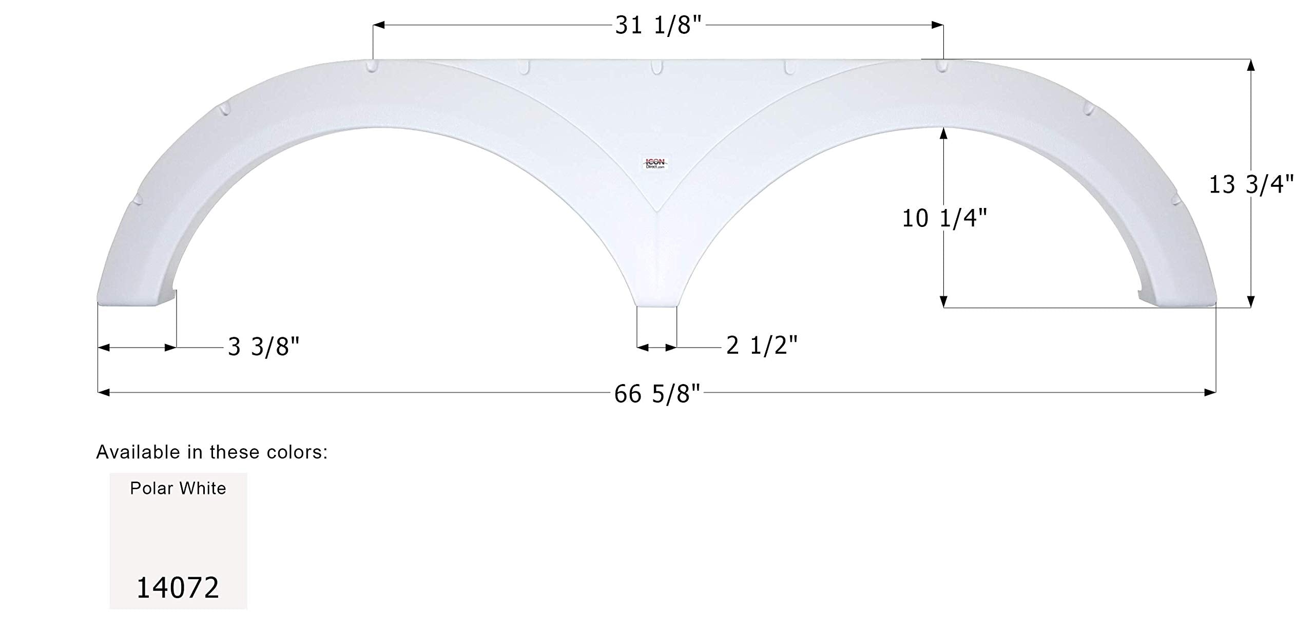 Fender Skirt ICON, Tandem, Heartland, FS4072, Polar White