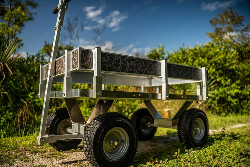 All Terrain Country Kahuna Wagon-Solid Aluminum Construction, Large Turf Tires, Clevis, Made in The USA!