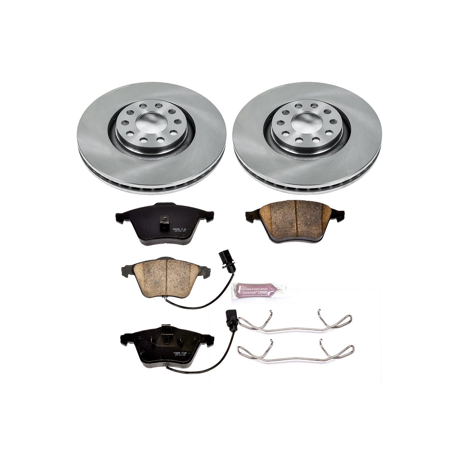 POWERSTOP Autospecialty KOE891 Front Replacement Brake Kit-OE Brake Rotors & Ceramic Brake Pads
