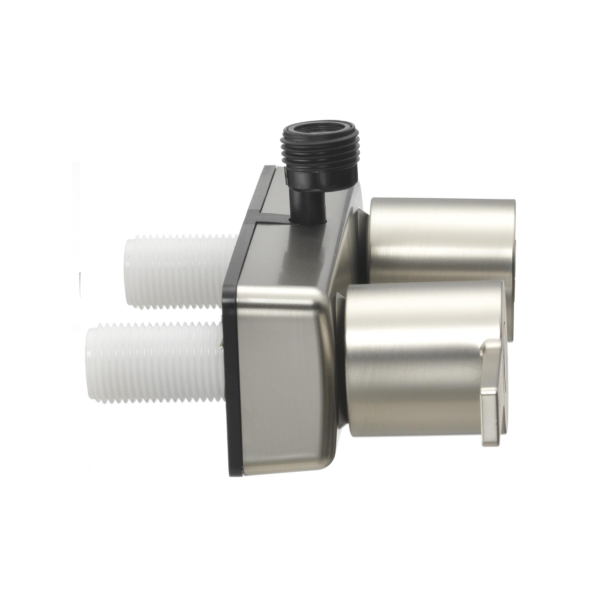 Modern Dura Faucet (DF-SA100M-SN) RV Shower Faucet Valve Diverter – Satin Nickel, Dual Lever Handles, 4-Inch Center, Lightweight Construction, Lead-Free, Easy 2-Hole Installation
