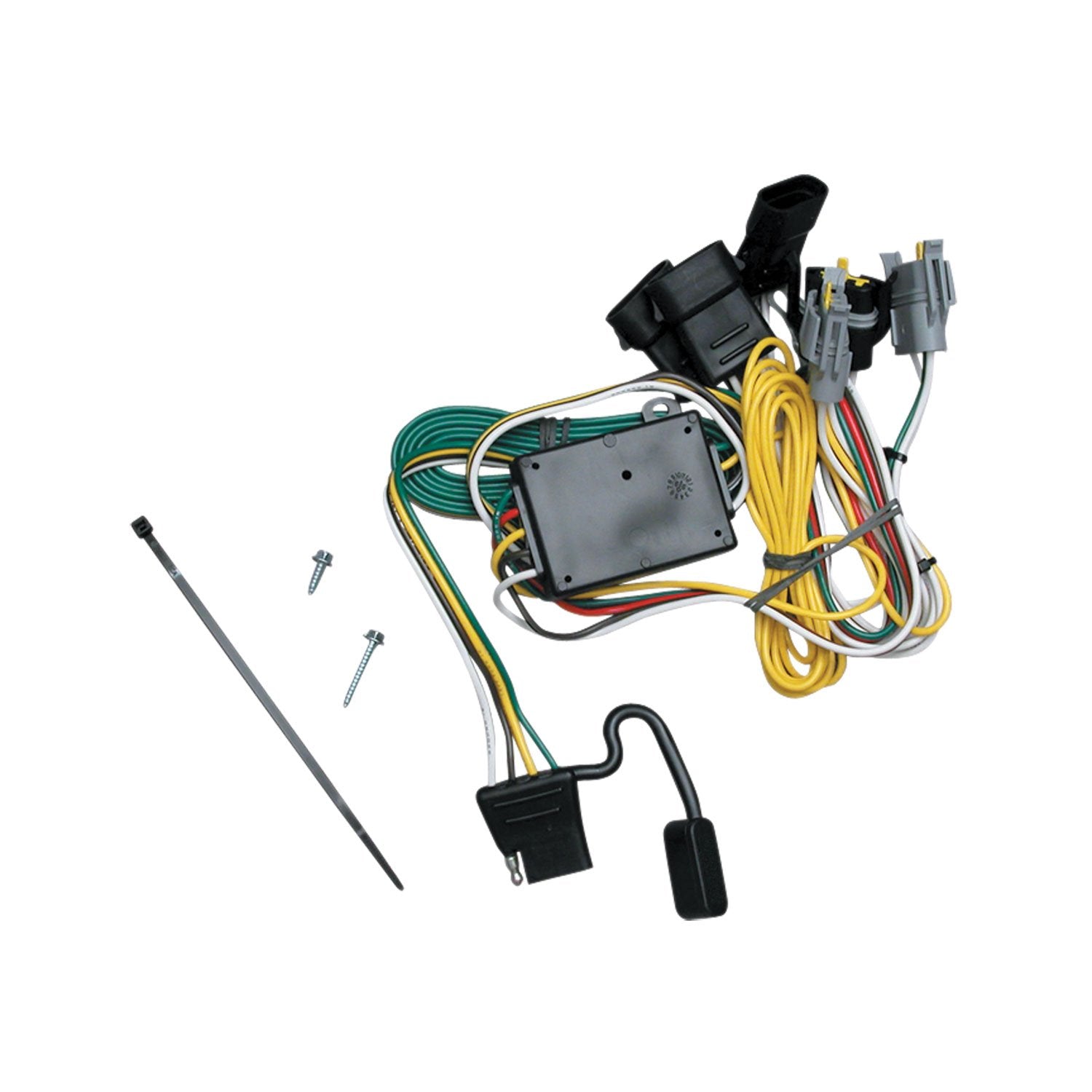Tekonsha T-One® 118343 T-Connector Harness, 4-Way Flat, w/Converter, Compatable with 1992-1994 Ford E-150 Econoline, 1992-1994 Ford E-250 Econoline, 1992-1994 Ford E-350 Econoline, 2001-2003 Ford Escape, 2001-2003 Mazda Tribute,Black