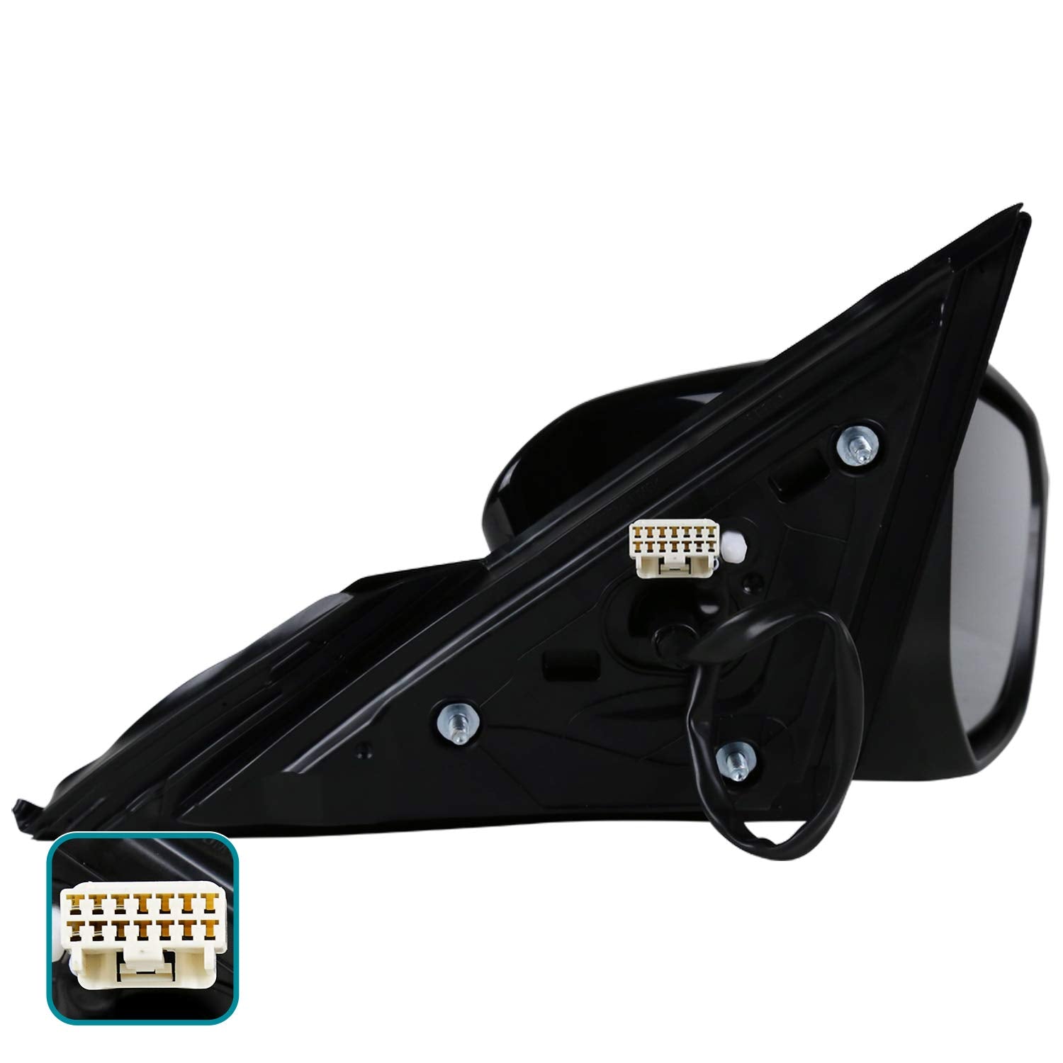 5-Pin Spec-D Tuning Black Heated Power Fold Right Passenger Side Mirror Compatible with 2016-2021 Honda Civic