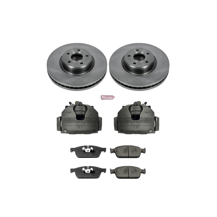 Power Stop KCOE6479 Replacement Front Stock Brake Kit (with Calipers) For Ford Focus 2013-2014 [Model Specific]