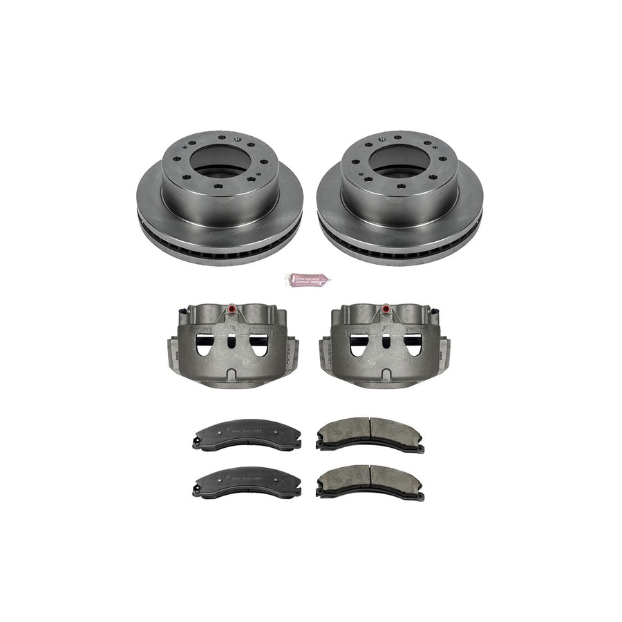 Power Stop KCOE6258 Replacement Autospeciality Front Caliper Kit- OE Rotors, Ceramic Brake Pads, Calipers For Suburban 3500 Sierra 2500 3500