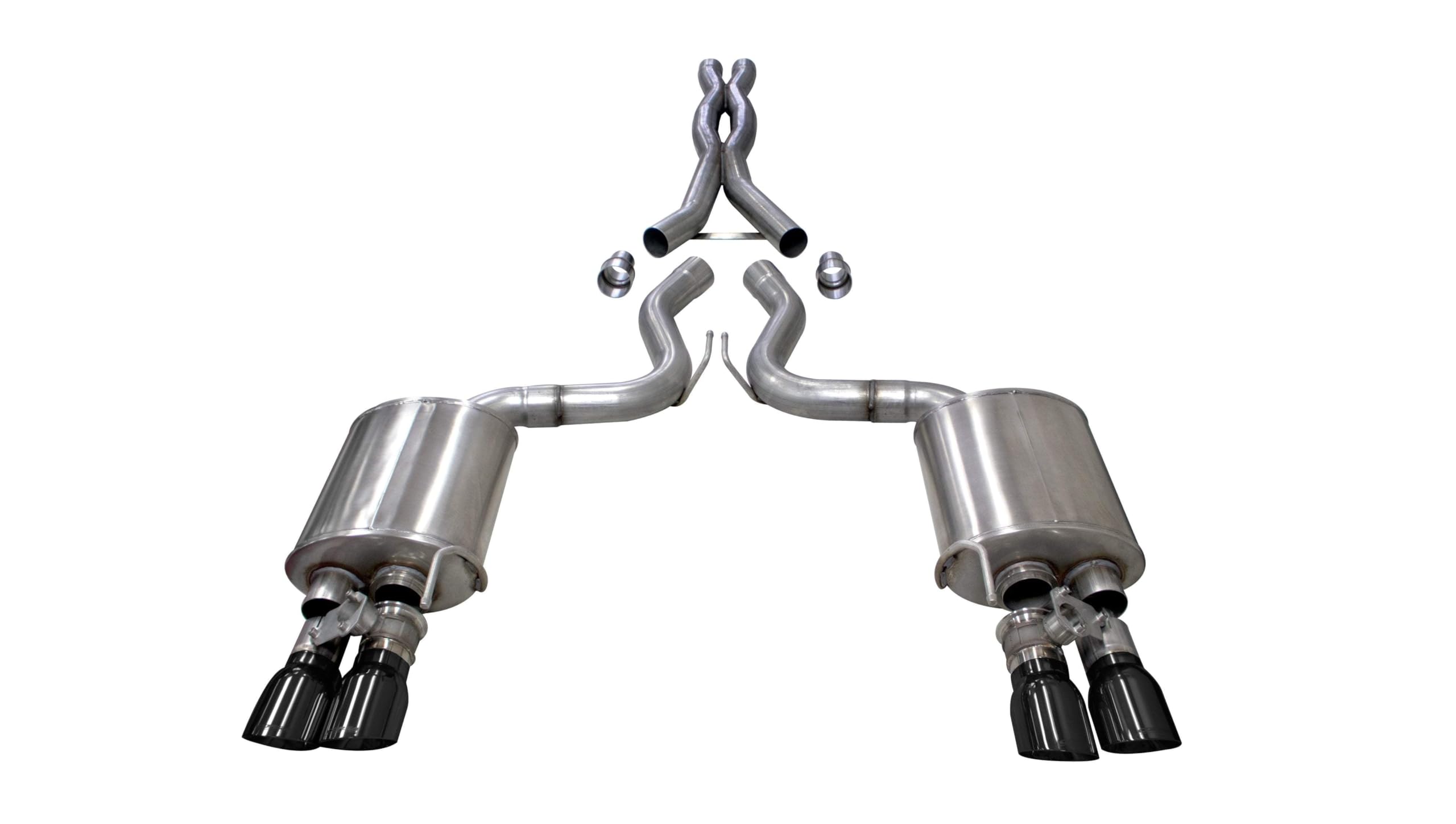 2018-2019 Ford Mustang Gt Cat-Back Exhaust System 3.0" Dual Rear Exit with Twin 4.0" Tips (21001) Sport - Extreme Sound Levels
