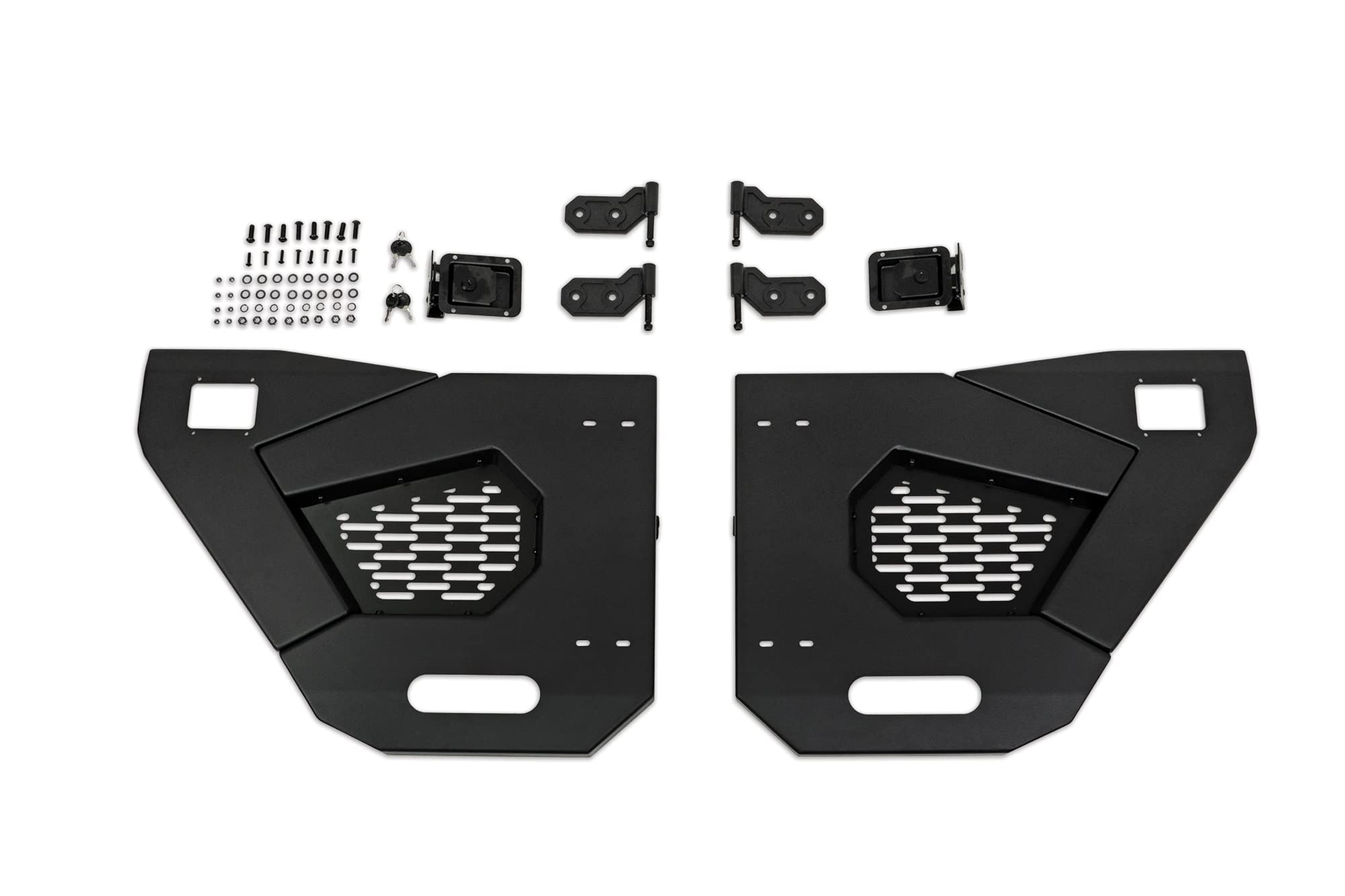 Half Doors DV8 Offroad for 2018-2025 Jeep Wrangler JL & Gladiator JT | Compatible with Molle Accessories | Secure Locking Handles | (Rear Set)