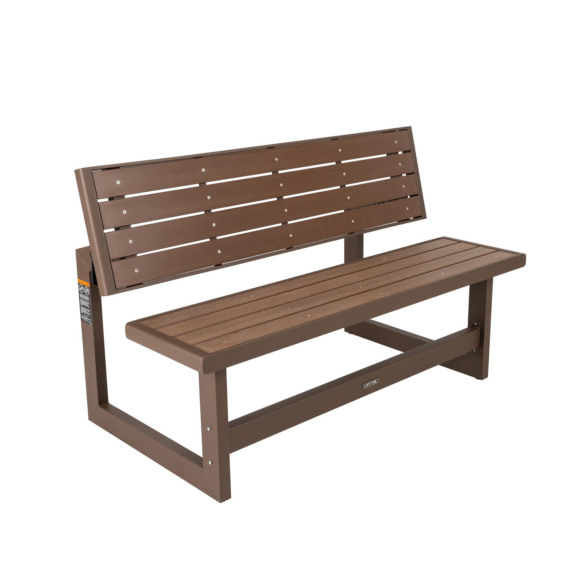 Outdoor LIFETIME 60139 Convertible Bench, 55 Inch, Mocha Brown
