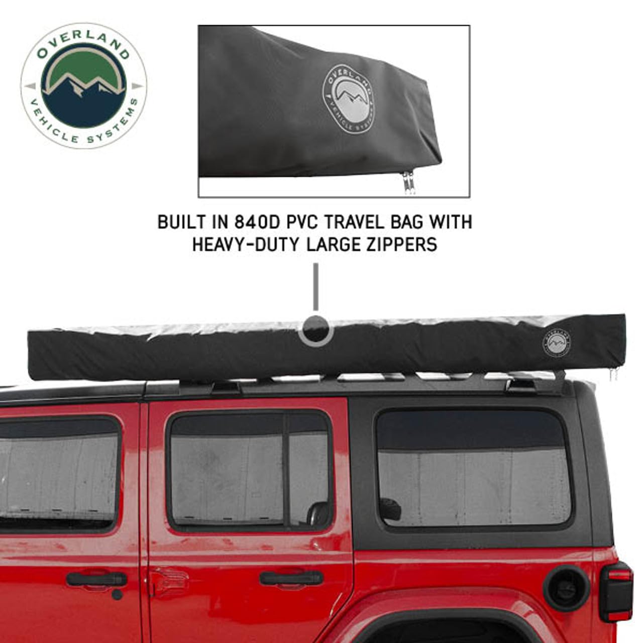 XD Nomadic 180 Awning Overland Vehicle Systems with Built in LED Lighting | Black Out Body and Trim | Includes Black Travel Bag