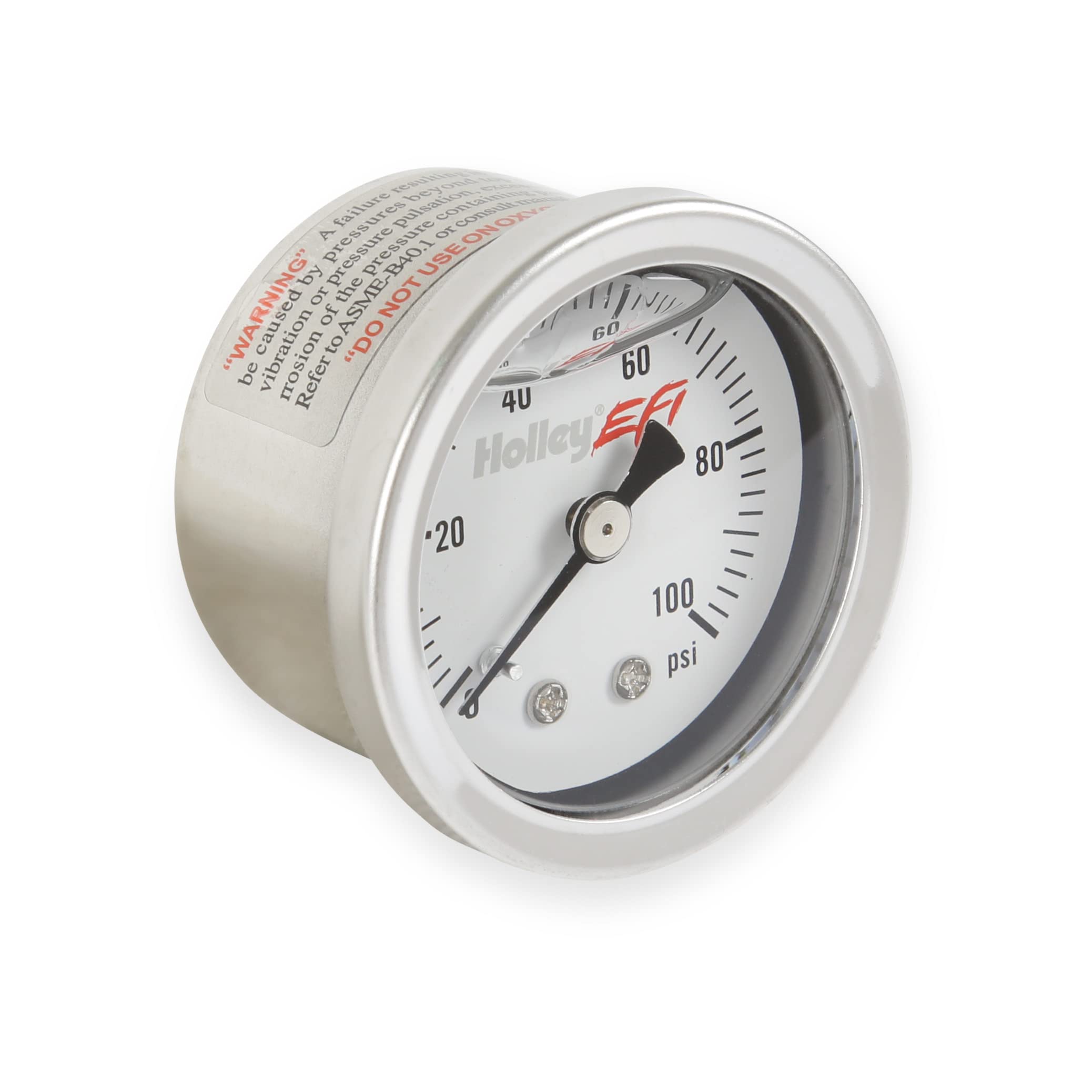26-507 Holley EFI Fuel Pressure Gauge - 0-100psi - 1.5 inch - Glycerin Filled