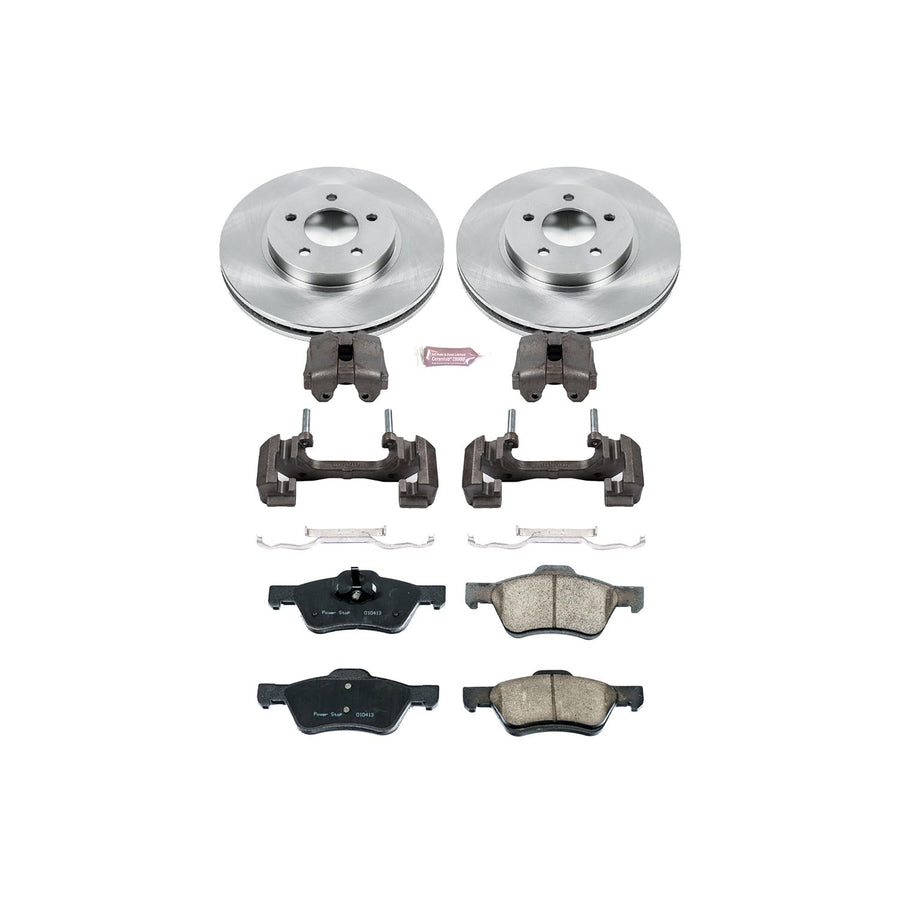 Power Stop KCOE5571 1-Click OE Replacement Brake Kit Autospecialty with Calipers For Ford Escape 2010-2012, Mazda Tribute 2010-2011, Mercury Mariner 2010-2011 [Model Specific]